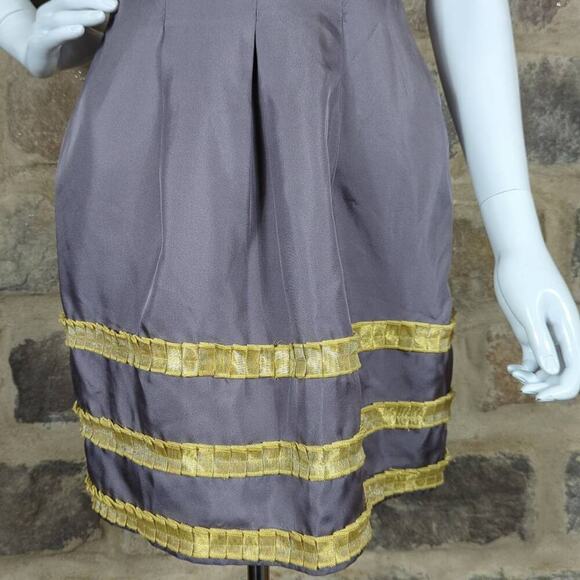 Twelve Dress Woman's Small Silk Beaded Gray Party Steampunk Gothic Formal - Picture 4 of 16